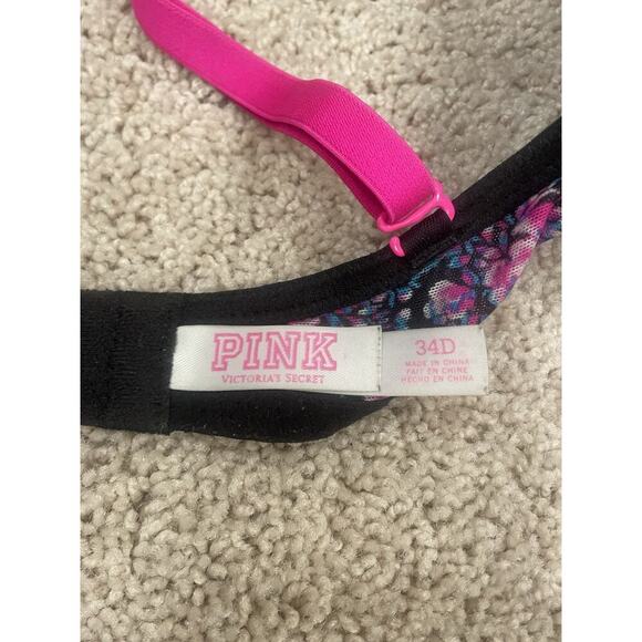 PINK Victoria’s Secret Floral‎ Lace Wired Push-up Bra 34D 34 D VS - Picture 8 of 9